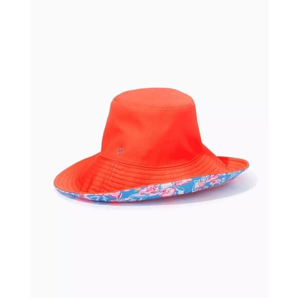 🌺 LILLY PULITZER Women's Reversible Floral UPF 50+ Coverage Canvas Sun Hat NWT - Picture 7 of 14